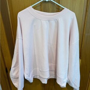 Lululemon size 18/20 light pink perfectly oversized cropped crew softestreme